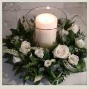 Wedding, flowers, table, roses, vintage, white